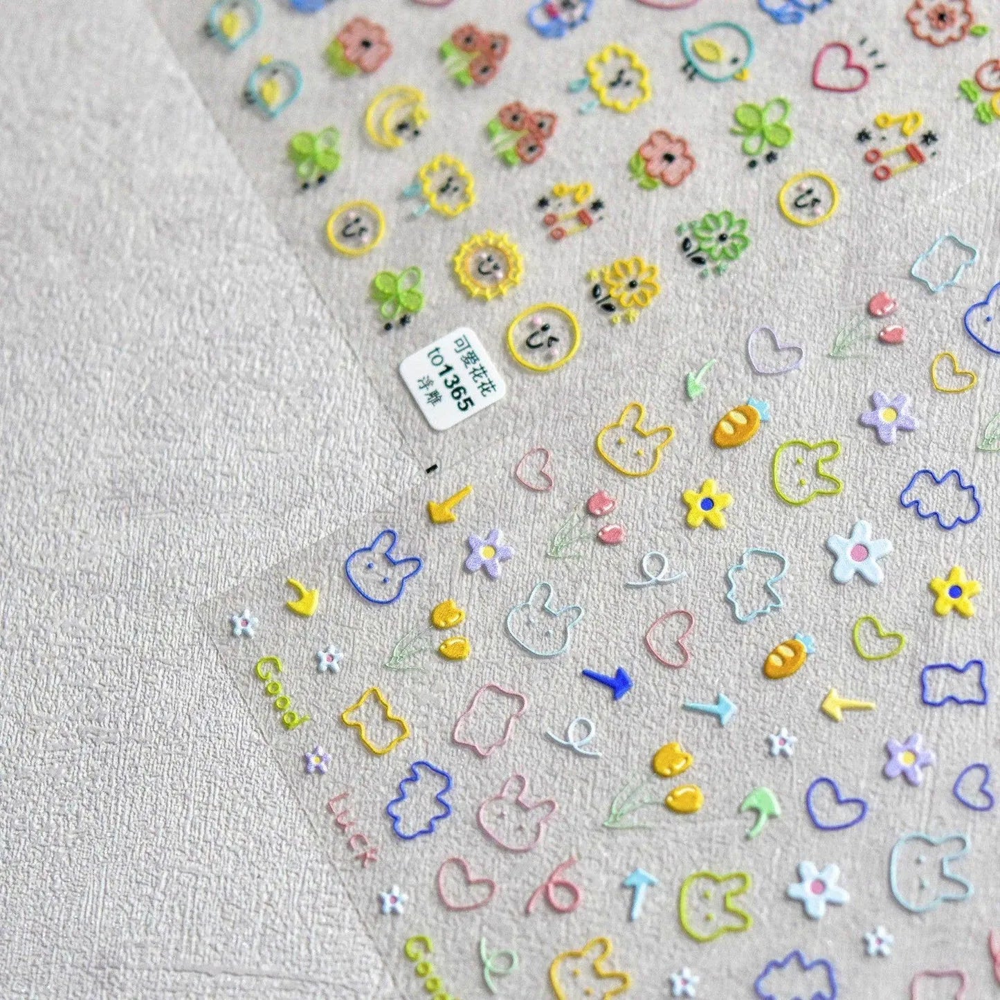 Graffiti Nail Stickers 5D Embossed Flower Nail Art Sticker Decals Adhesive Manicure Accessories to859