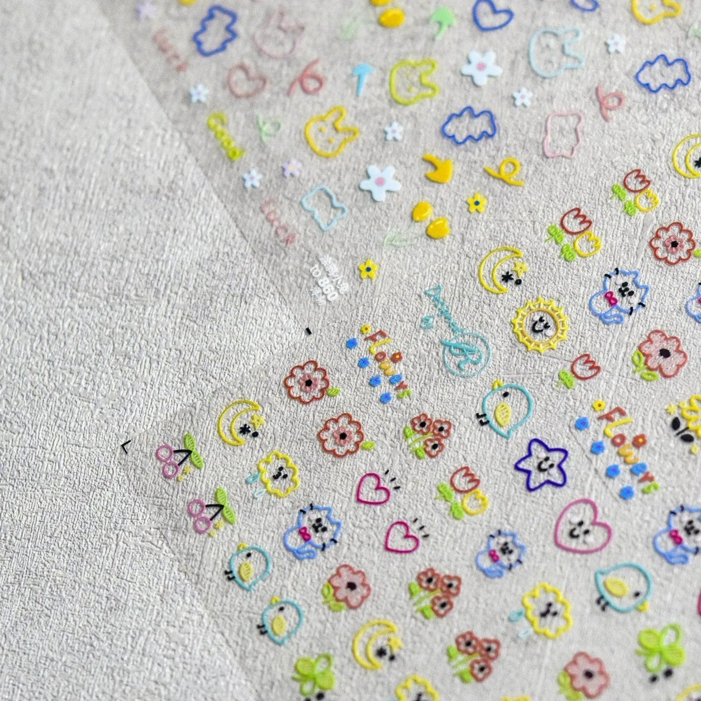 Graffiti Nail Stickers 5D Embossed Flower Nail Art Sticker Decals Adhesive Manicure Accessories to859