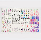 Graphic Art Nail Water Decals | Abstract Lines, Y2K Hearts & Swirls Nail Slider Stickers NM049-060
