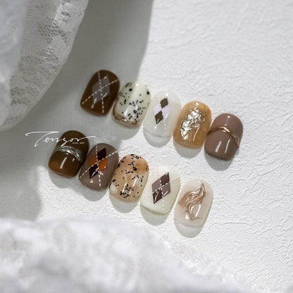 Grid Nail Art Sticker 5D Embossed Checked Print Sticker Decals TS3346 - Nail MAD