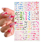 Groovy Swirl & Wavy Lines Nail Water Decals | Abstract Y2K Nail Stickers NM037-48