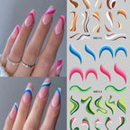 Groovy Swirl & Wavy Lines Nail Water Decals | Abstract Y2K Nail Stickers NM037-48