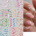Groovy Swirl & Wavy Lines Nail Water Decals | Abstract Y2K Nail Stickers NM037-48