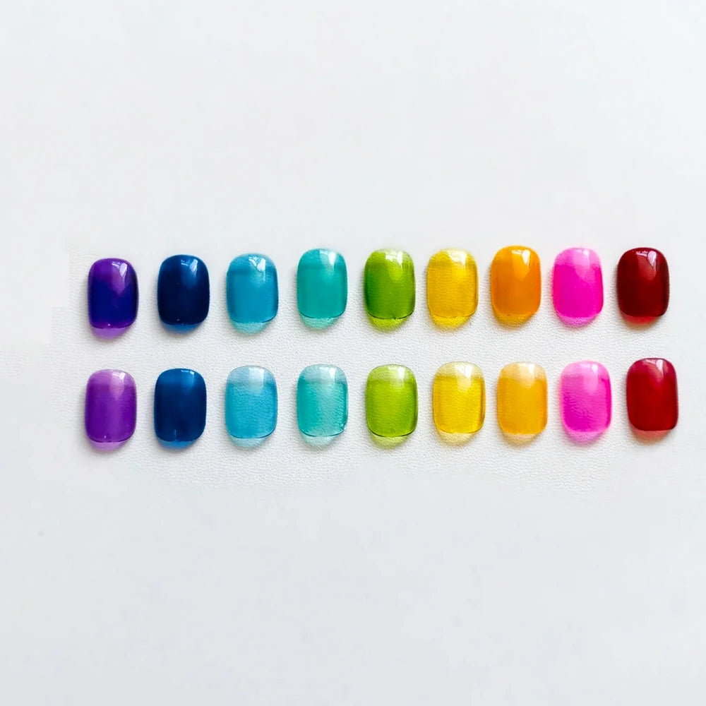 HEMA-Free Stained Glass Gel Polish - 9-Piece Rainbow Jelly Collection (12ml)