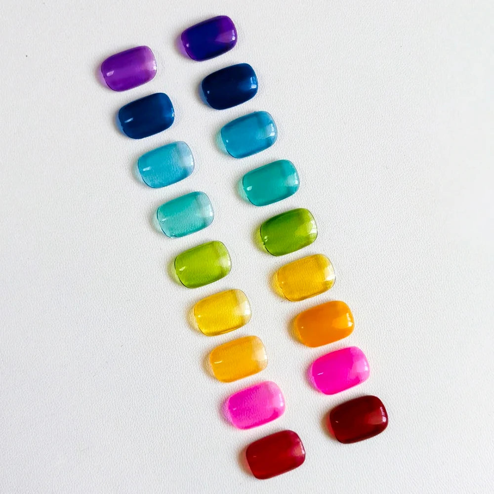 HEMA-Free Stained Glass Gel Polish - 9-Piece Rainbow Jelly Collection (12ml)