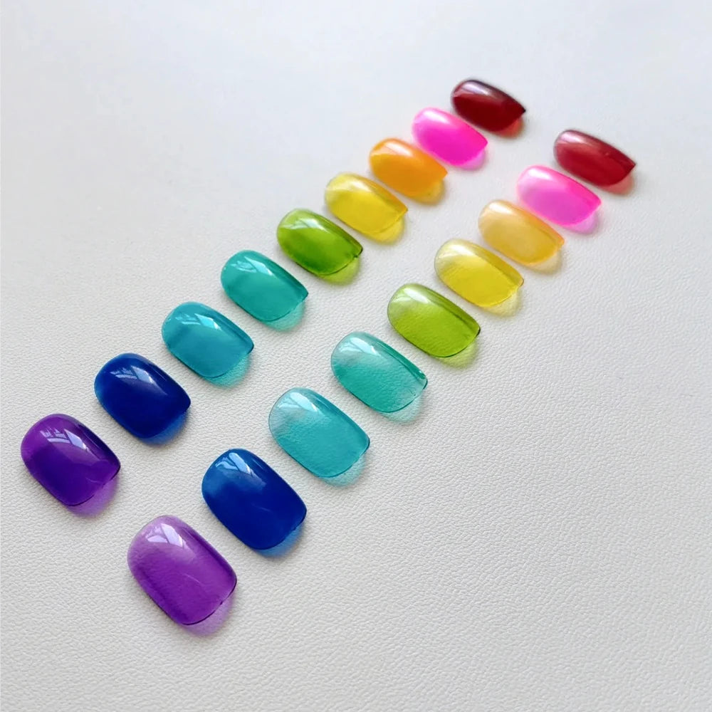 HEMA-Free Stained Glass Gel Polish - 9-Piece Rainbow Jelly Collection (12ml)