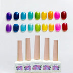 HEMA-Free Stained Glass Gel Polish - 9-Piece Rainbow Jelly Collection (12ml)