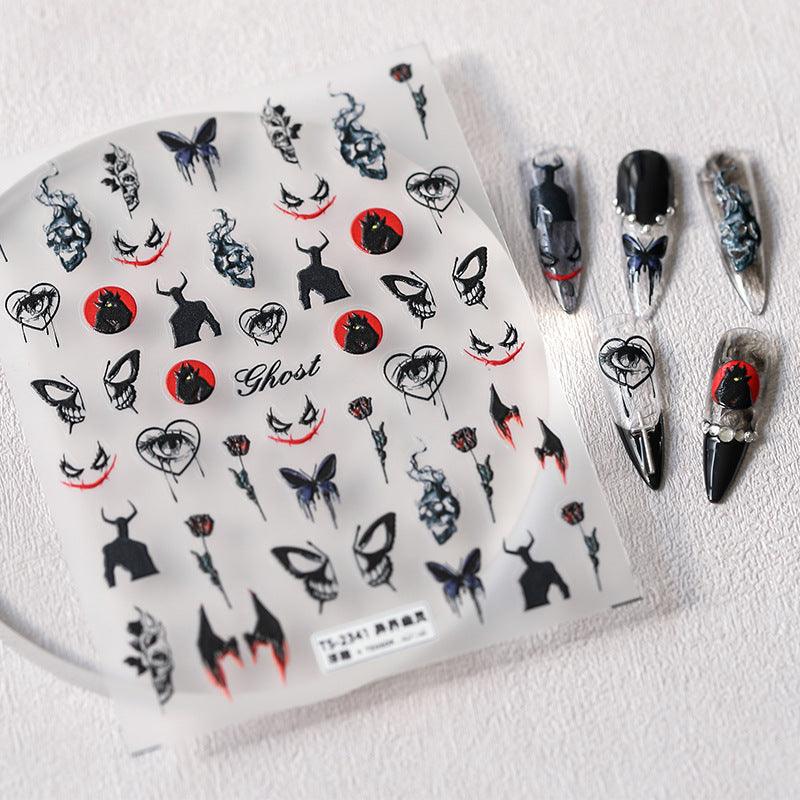 Halloween Nail Art Stickers Adhesive Slider Ghost Sticker Decals TS2340