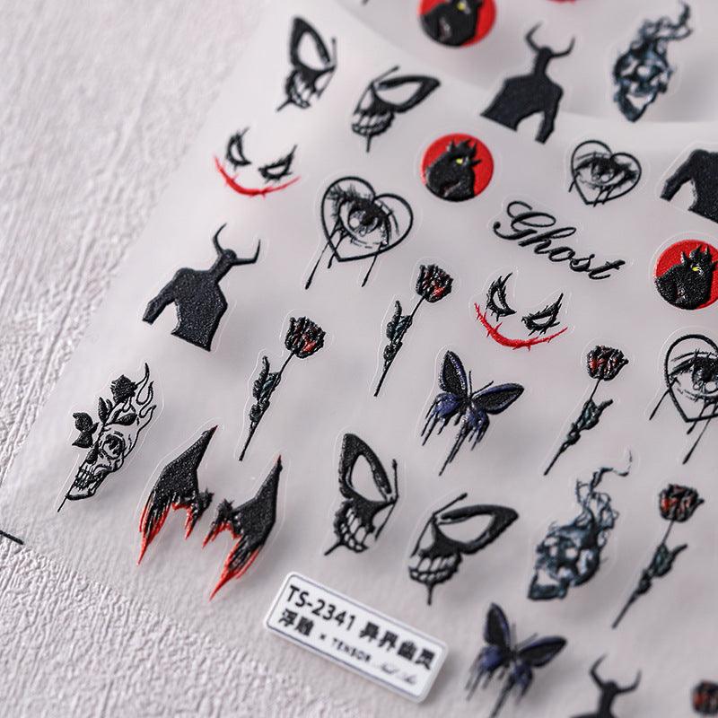 Halloween Nail Art Stickers Adhesive Slider Ghost Sticker Decals TS2340