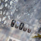 Halloween Skeleton Hand & Butterfly Nail Stickers - Spooky 3D DIY Manicure Decals to5339
