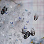 Halloween Skeleton Hand & Butterfly Nail Stickers - Spooky 3D DIY Manicure Decals to5339