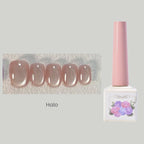 Sheer Nude Cat Eye Gel Polish - Shimmer Magnetic Nail Gel 12ml