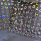 Happy Snowman Nail Art Stickers Adhesive Embossed Snowflake Tree Sticker Decals to4511