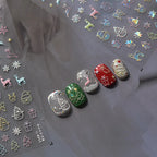 Happy Snowman Nail Art Stickers Adhesive Embossed Snowflake Tree Sticker Decals to4511
