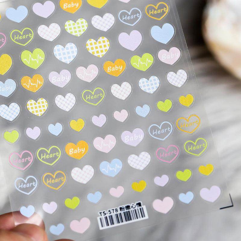 Heartbeat Nail Art Stickers Adhesive Love Heart 3D Adhesive Decals TS578 - Nail MAD