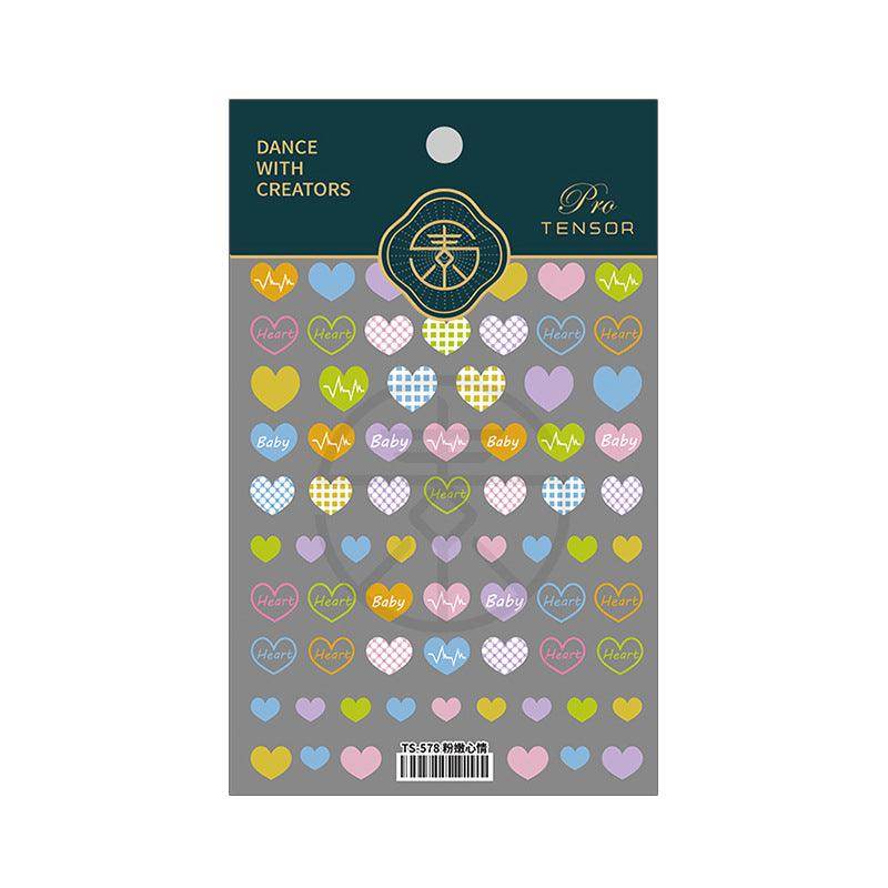 Heartbeat Nail Art Stickers Adhesive Love Heart 3D Adhesive Decals TS578 - Nail MAD