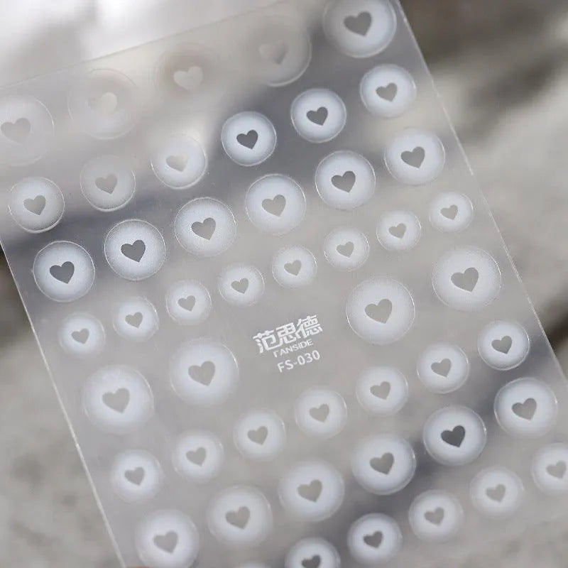 Hollow Butterfly Heart Design Nail Art Stickers Adhesive Slider Sticker Decals FS030