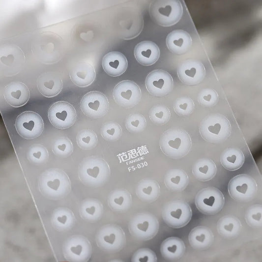 Hollow Butterfly Heart Design Nail Art Stickers Adhesive Slider Sticker Decals FS030
