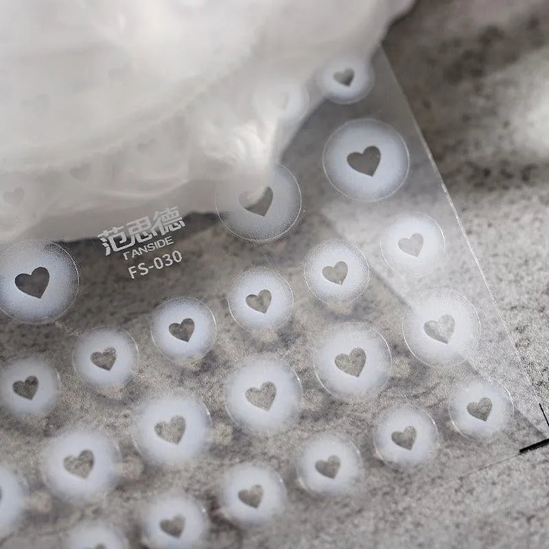 Hollow Butterfly Heart Design Nail Art Stickers Adhesive Slider Sticker Decals FS030