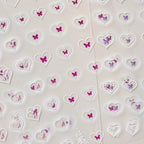Hollow Heart Nail Art Stickers Adhesive Embossed Love Sticker Decals 