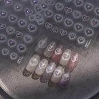 Hollow Heart Nail Art Stickers Adhesive Embossed Love Sticker Decals 