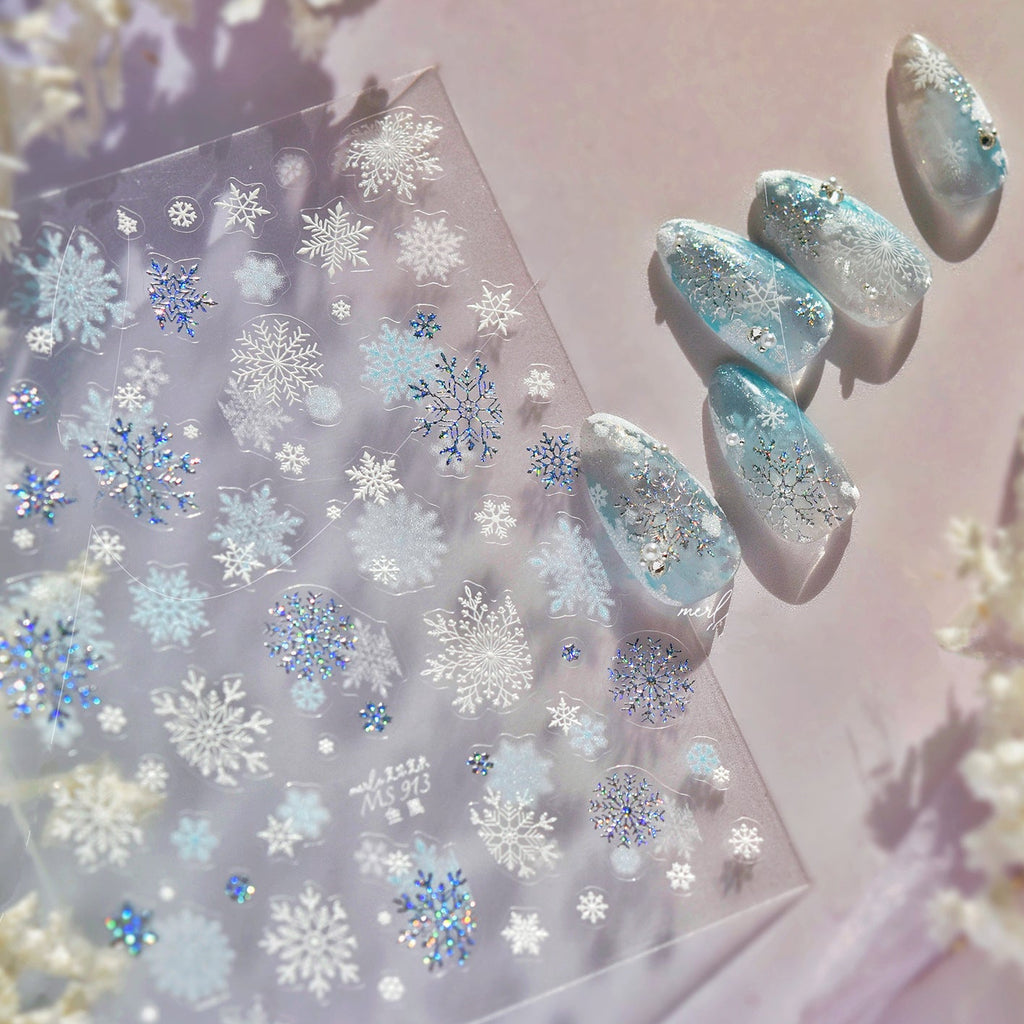 Holo Glitter Winter Snowflake Nail Stickers