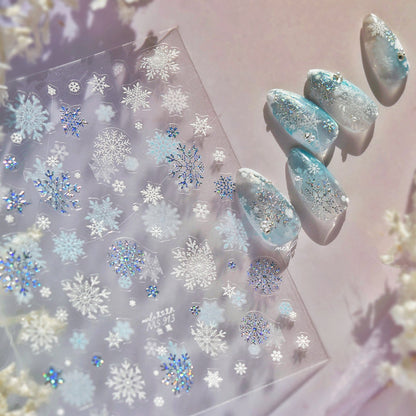 Holo Glitter Winter Snowflake Nail Stickers