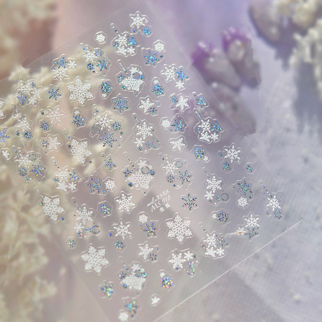 Holo Glitter Winter Snowflake Nail Stickers