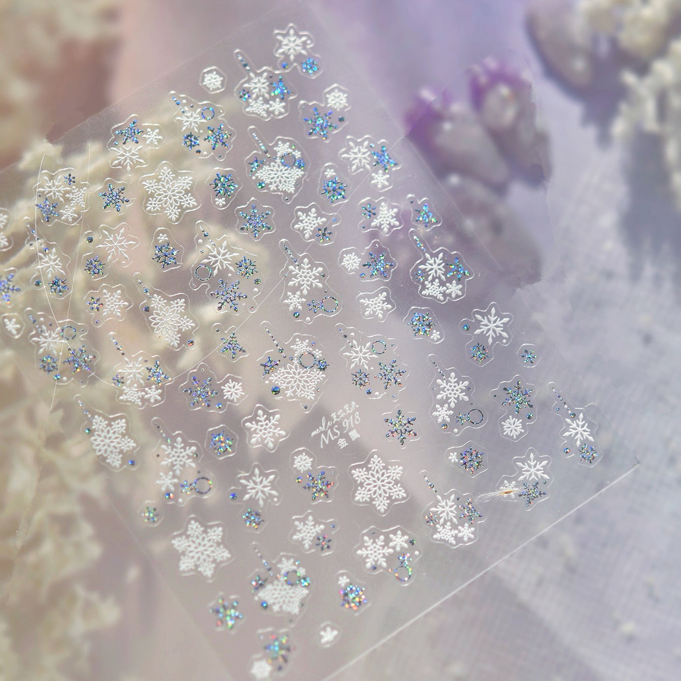 Holo Glitter Winter Snowflake Nail Stickers
