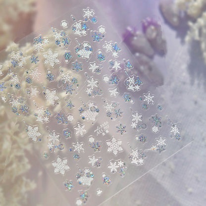 Holo Glitter Winter Snowflake Nail Stickers