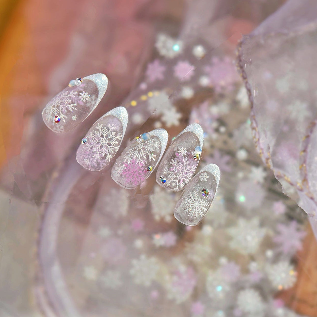 Holo Glitter Winter Snowflake Nail Stickers