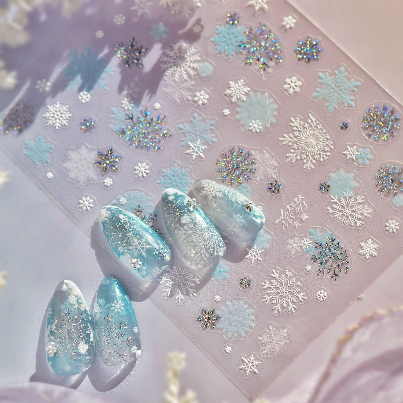 Holo Glitter Winter Snowflake Nail Stickers