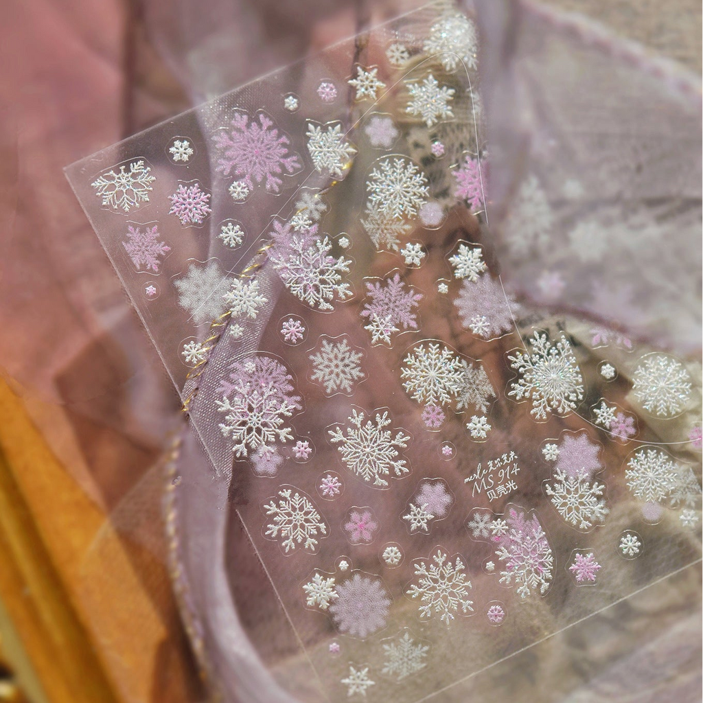 Holo Glitter Winter Snowflake Nail Stickers