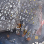 Holo Glitter Winter Snowflake Snowman Nail Stickers 5480