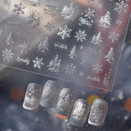 Holo Glitter Winter Snowflake Snowman Nail Stickers 5480