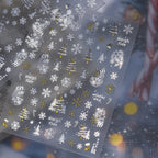 Holo Glitter Winter Snowflake Snowman Nail Stickers 5480