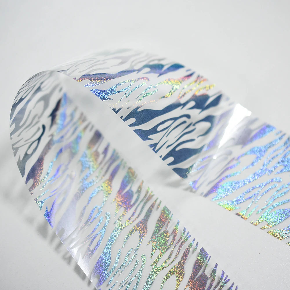 Holographic Zebra Print Nail Foil Strip 100cm