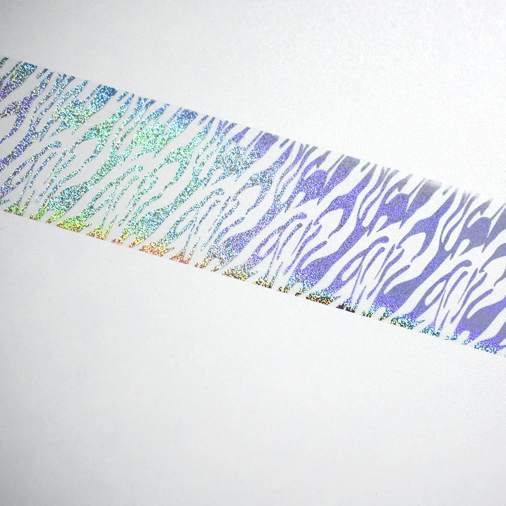 Holographic Zebra Print Nail Foil Strip 100cm