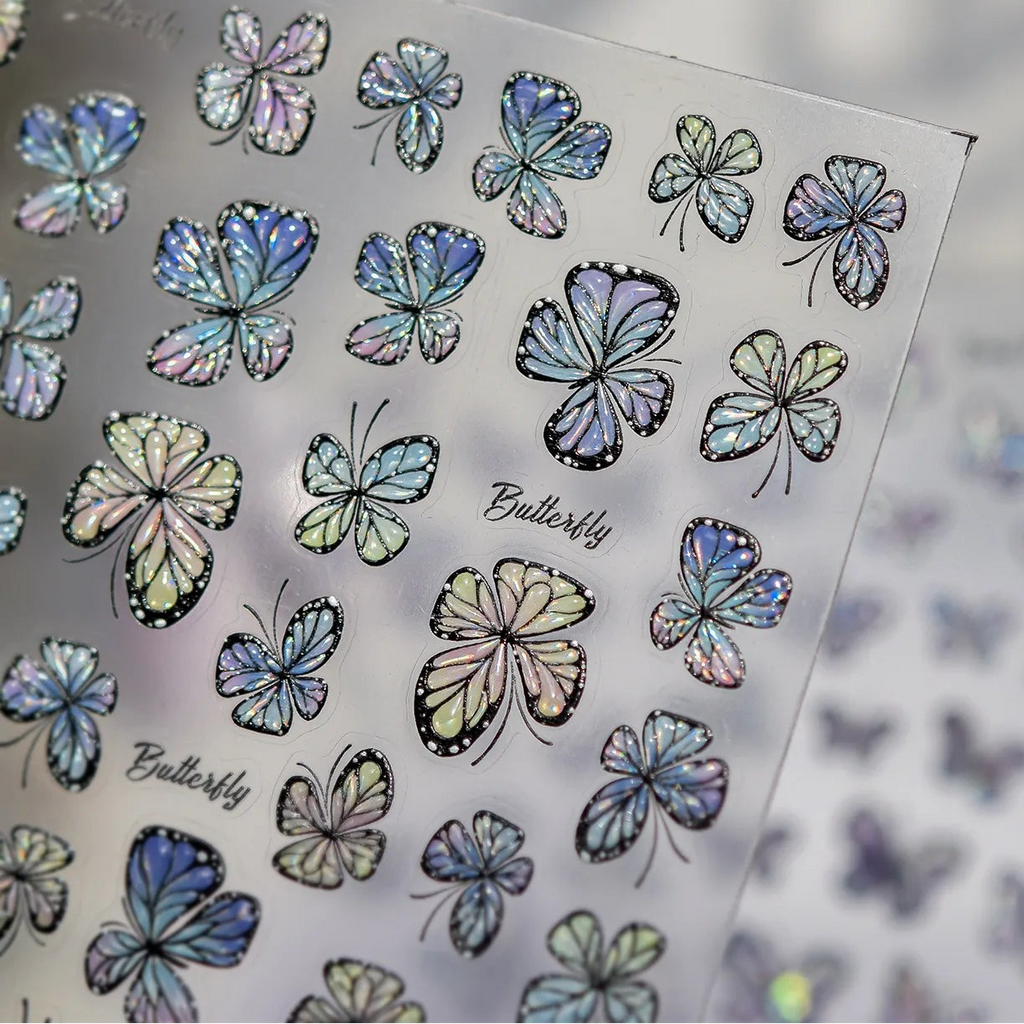 Holographic Butterfly Jelly Nail Stickers 
