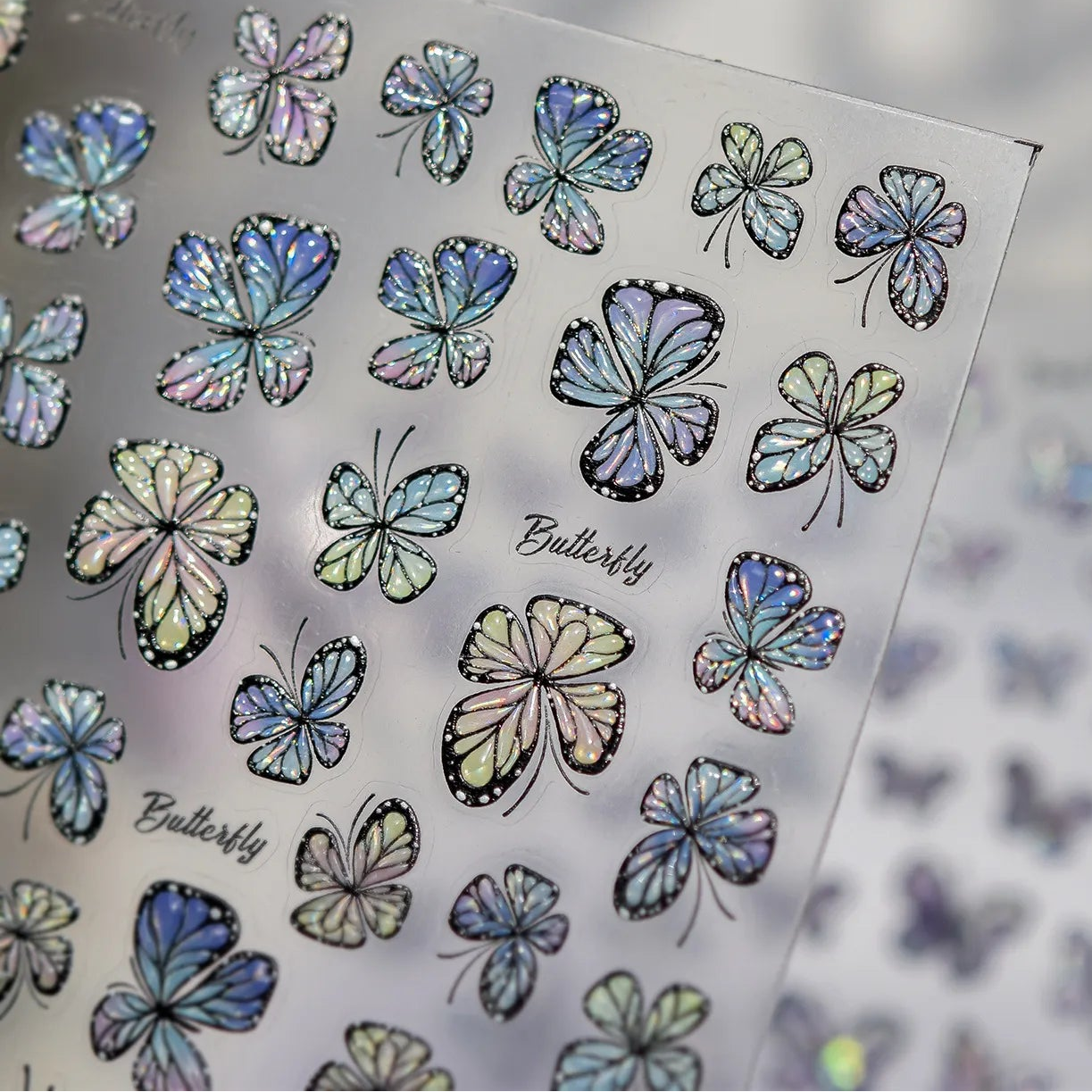Holographic Butterfly Jelly Nail Stickers 