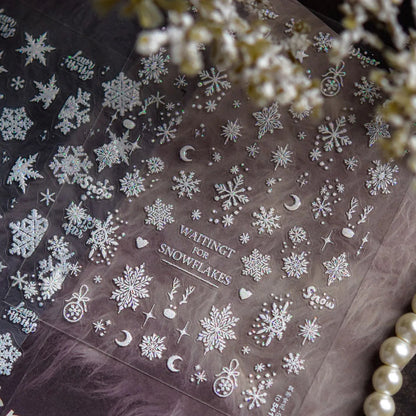 Holographic Glitter Snowflake Nail Stickers to5415