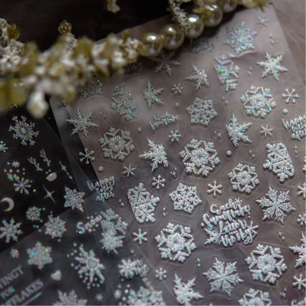 Holographic Glitter Snowflake Nail Stickers to5415
