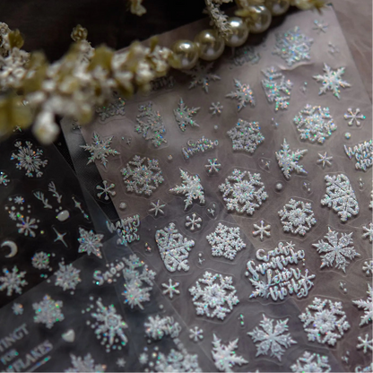 Holographic Glitter Snowflake Nail Stickers to5415