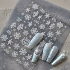 Holographic Glitter Snowflake Nail Stickers to5415