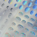 Holographic Melting French Tip Nail Sticker - Silver Y2K Drip Decals 5478