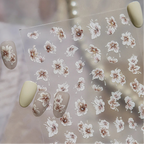 Holographic Metallic Floral Nail Stickers | Camellia Flower Decals 5605