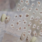 Holographic Metallic Floral Nail Stickers | Camellia Flower Decals 5605