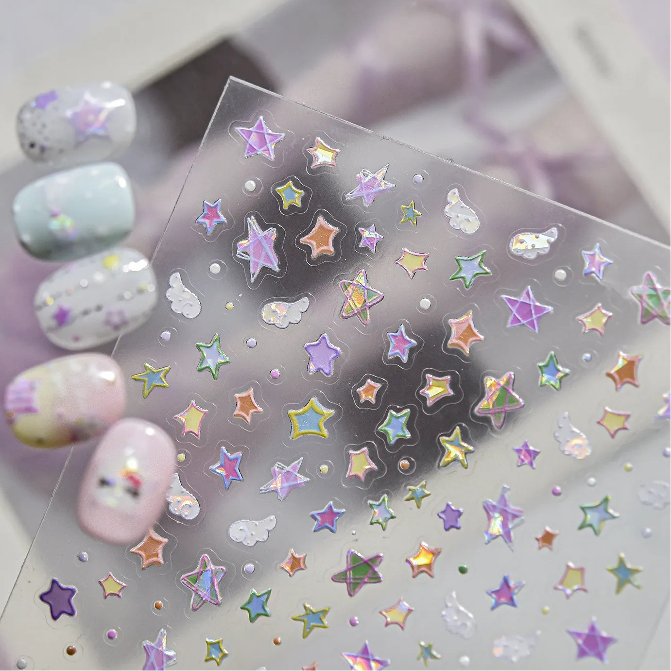 Holographic Star Nail Stickers - Y2K Kawaii DIY Nail Art Decals 5561