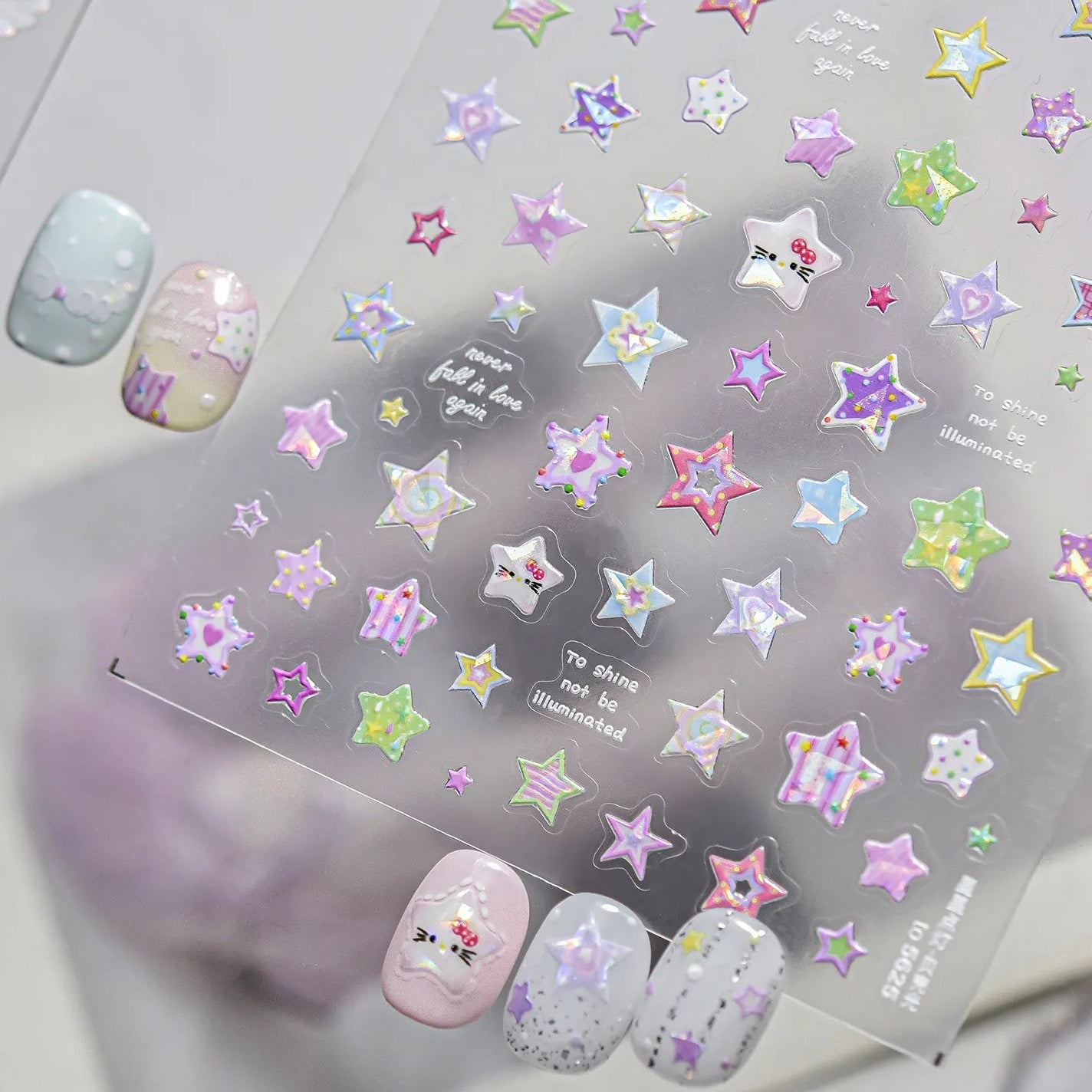 Holographic Star Nail Stickers - Y2K Kawaii DIY Nail Art Decals 5561