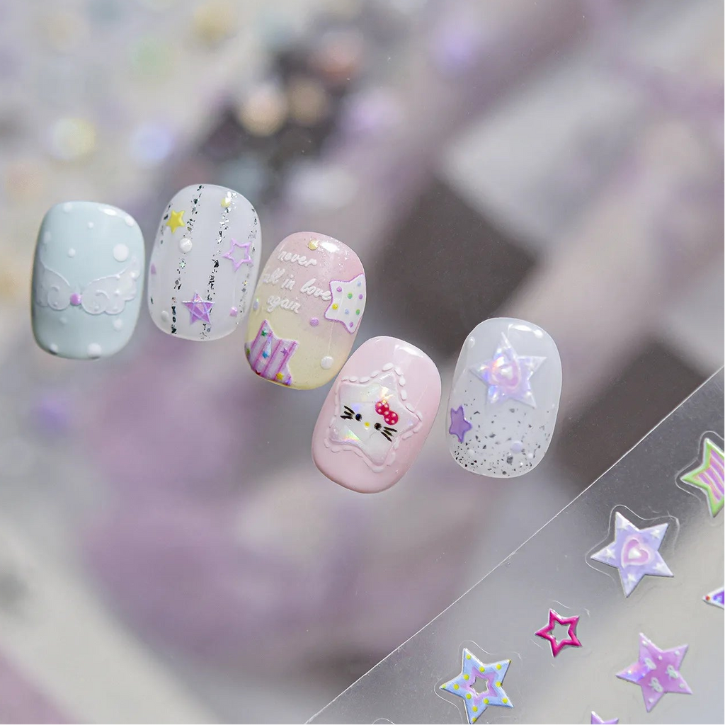 Holographic Star Nail Stickers - Y2K Kawaii DIY Nail Art Decals 5561